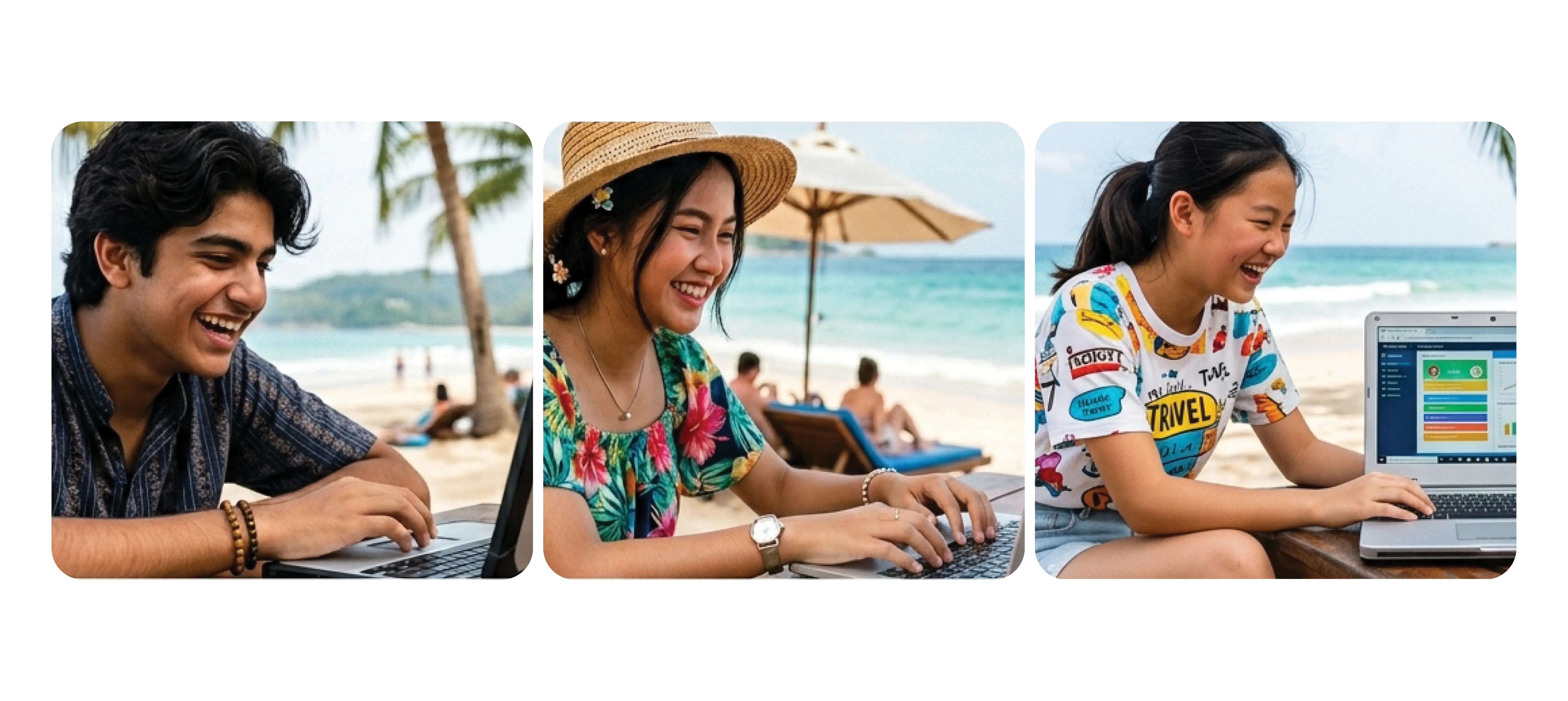 Children learning online for Global Learning Adventures