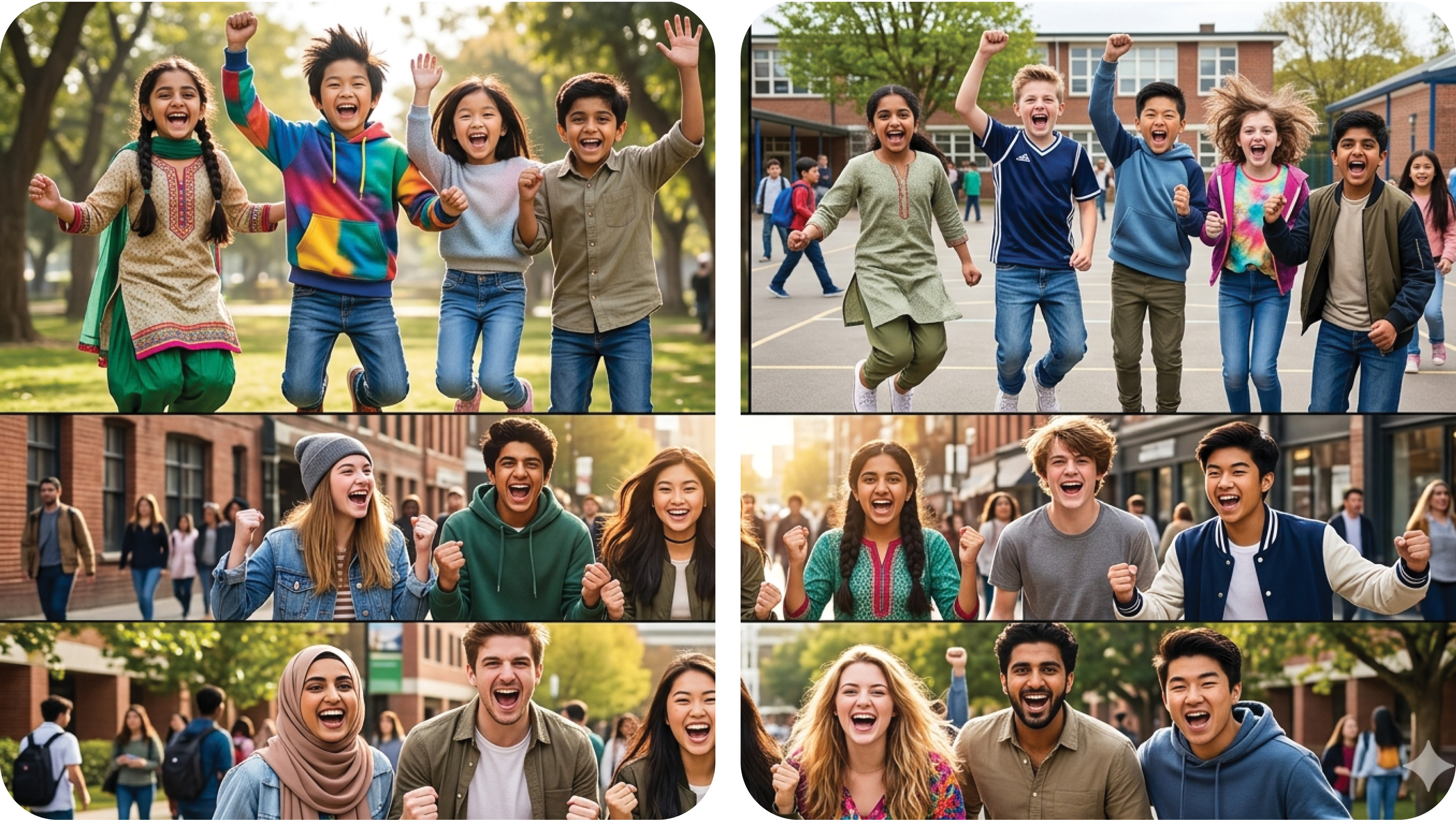 Students celebrating on campus